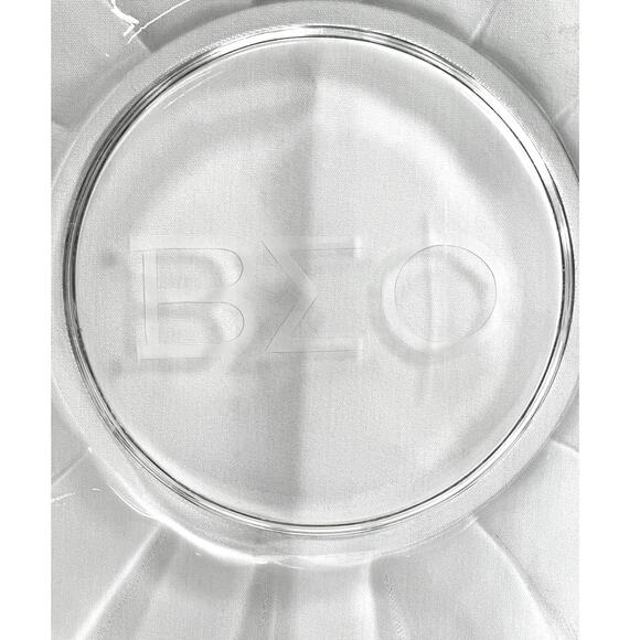 Beta Sigma Omicron Monogrammed Clear Crystal Scalloped Rim Serving Platter-Rare! - Picture 2 of 4